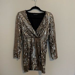 Gold sequins dress pretty little thing